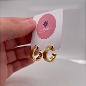 18K Gold Plated Huggie Hoop Earrings